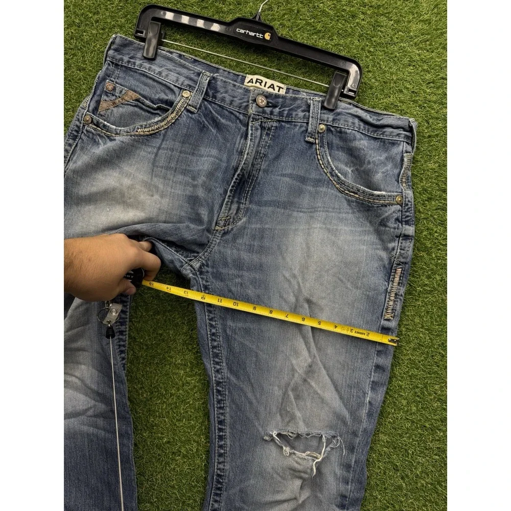 Ariat M5 Jeans Mens 38x32 Straight Fit Straight Leg Work Blue Medium Wash Denim